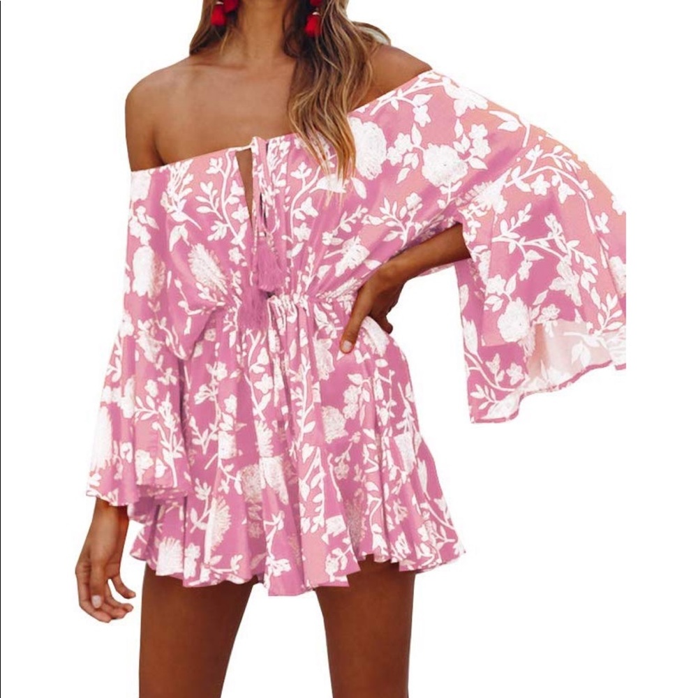 Pink Off The Shoulder Dress